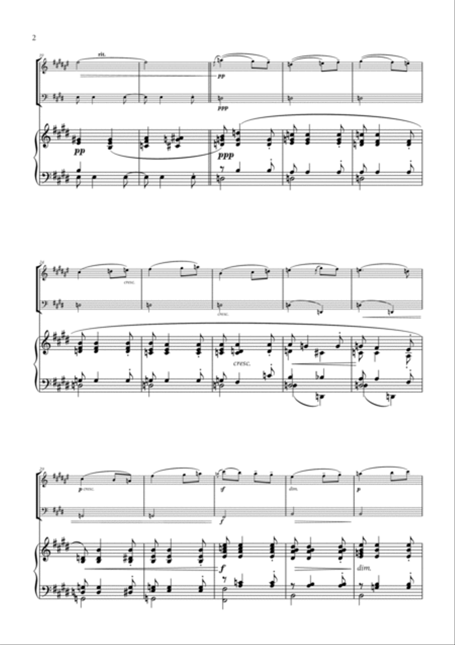 Edward Elgar - Salut d'Amour for Trumpet in Bb, Cello and Piano Trumpet Duet scores gallery preview page 2