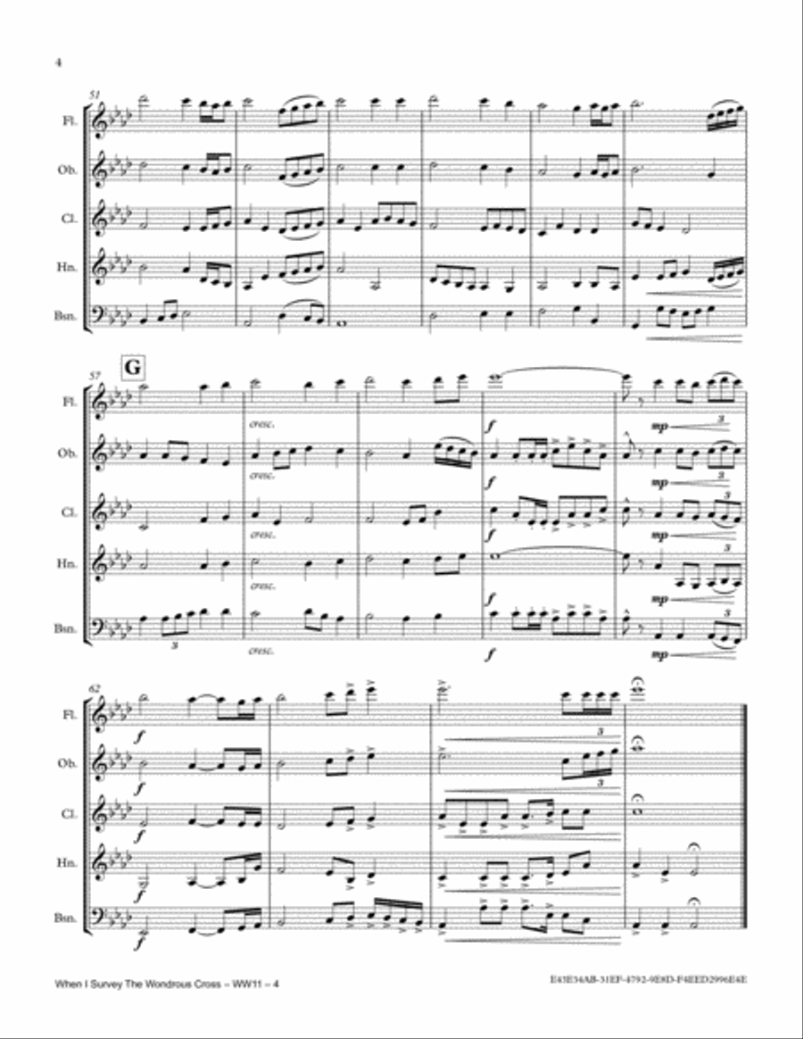 When I Survey The Wondrous Cross Woodwind Quintet scores gallery preview page 4