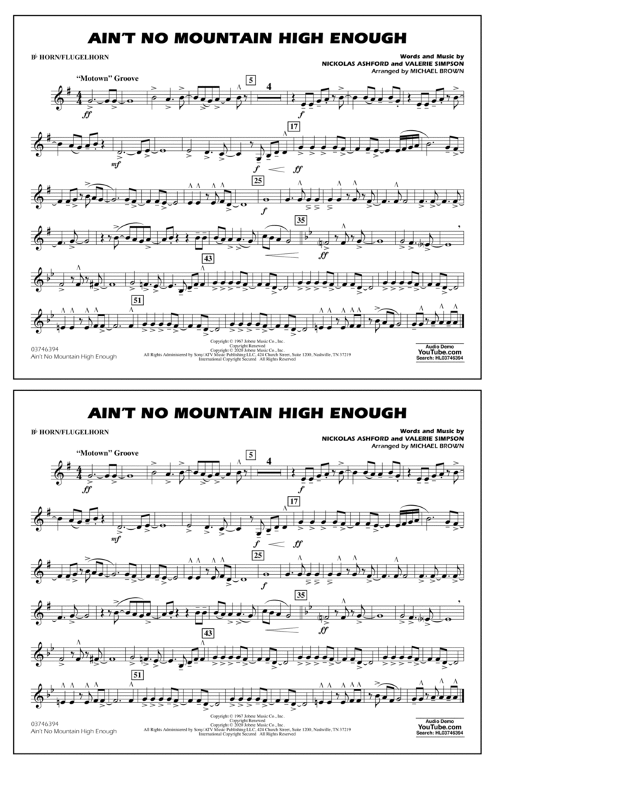Ain't No Mountain High Enough (arr. Michael Brown) - Bb Horn/Flugelhorn