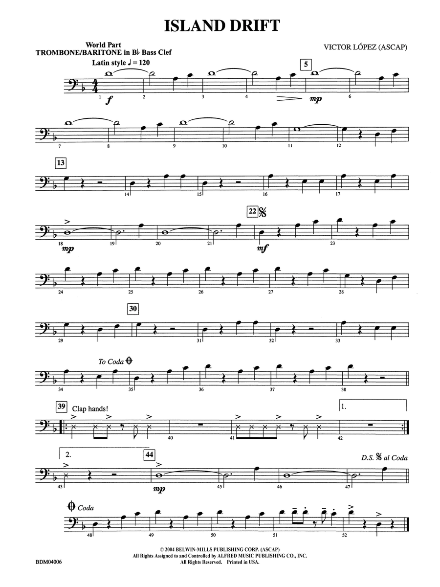 Island Drift: (World Part) 1st B-flat Trombone B.C.