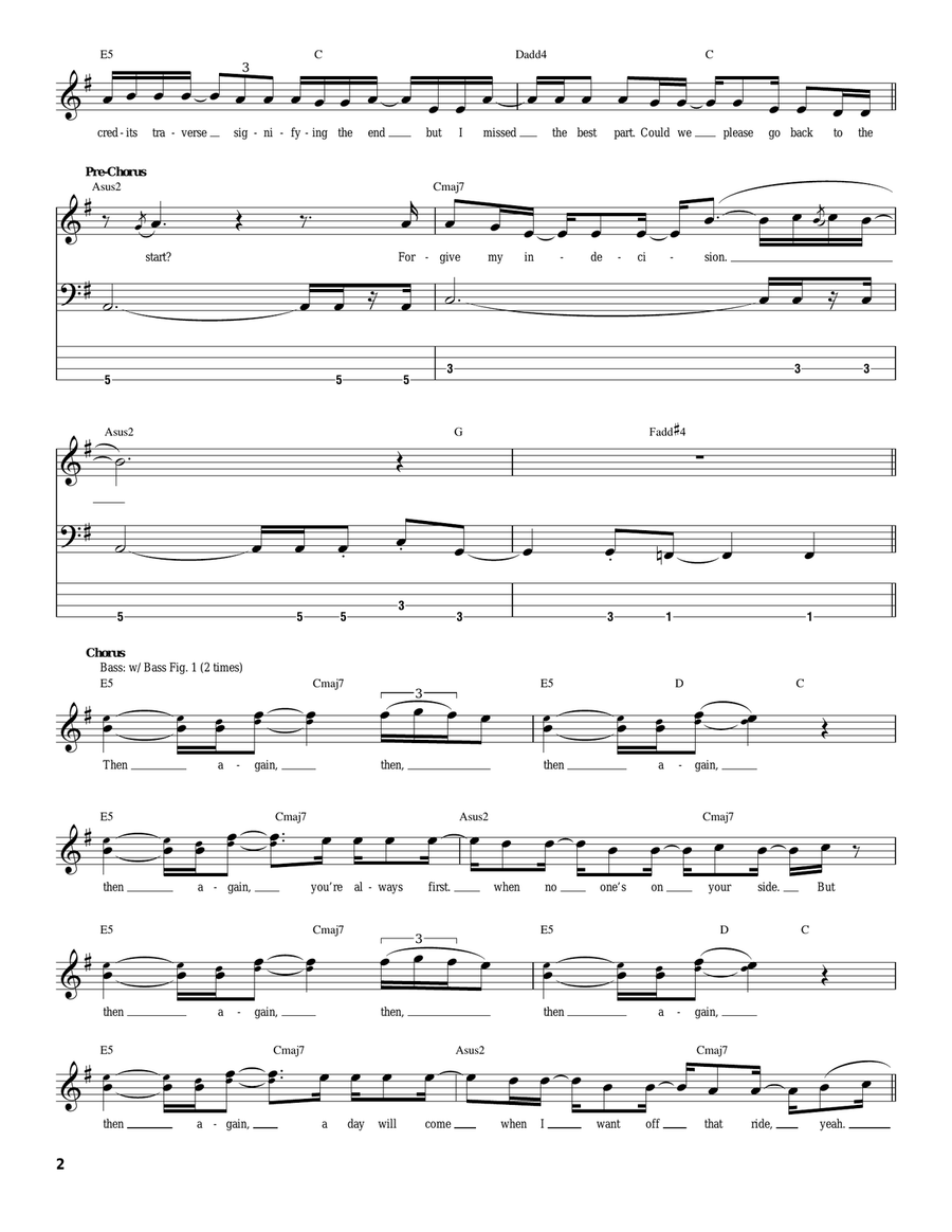 11am 11am Bass Guitar Tablature scores gallery preview page 2