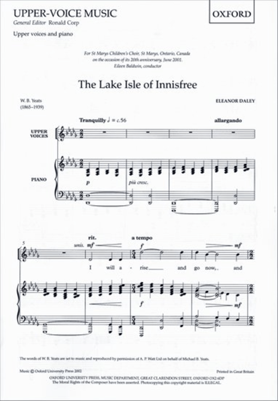 The Lake Isle of Innisfree SSA scores gallery preview page 1