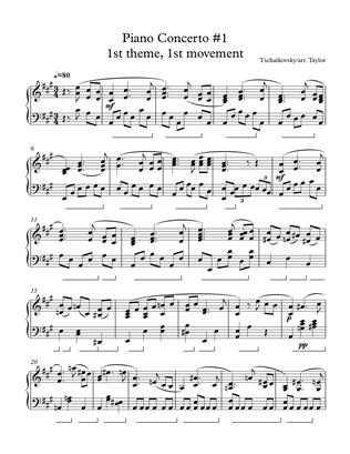Tschaikovsky Piano Concerto #1 (theme, Mov't1) t