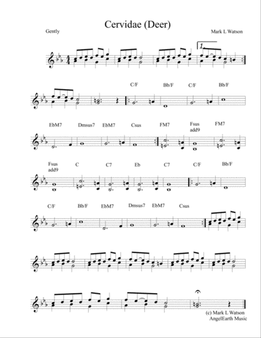 Cervidae (Deer) Cervidae (Deer) Piano Solo scores gallery preview page 1