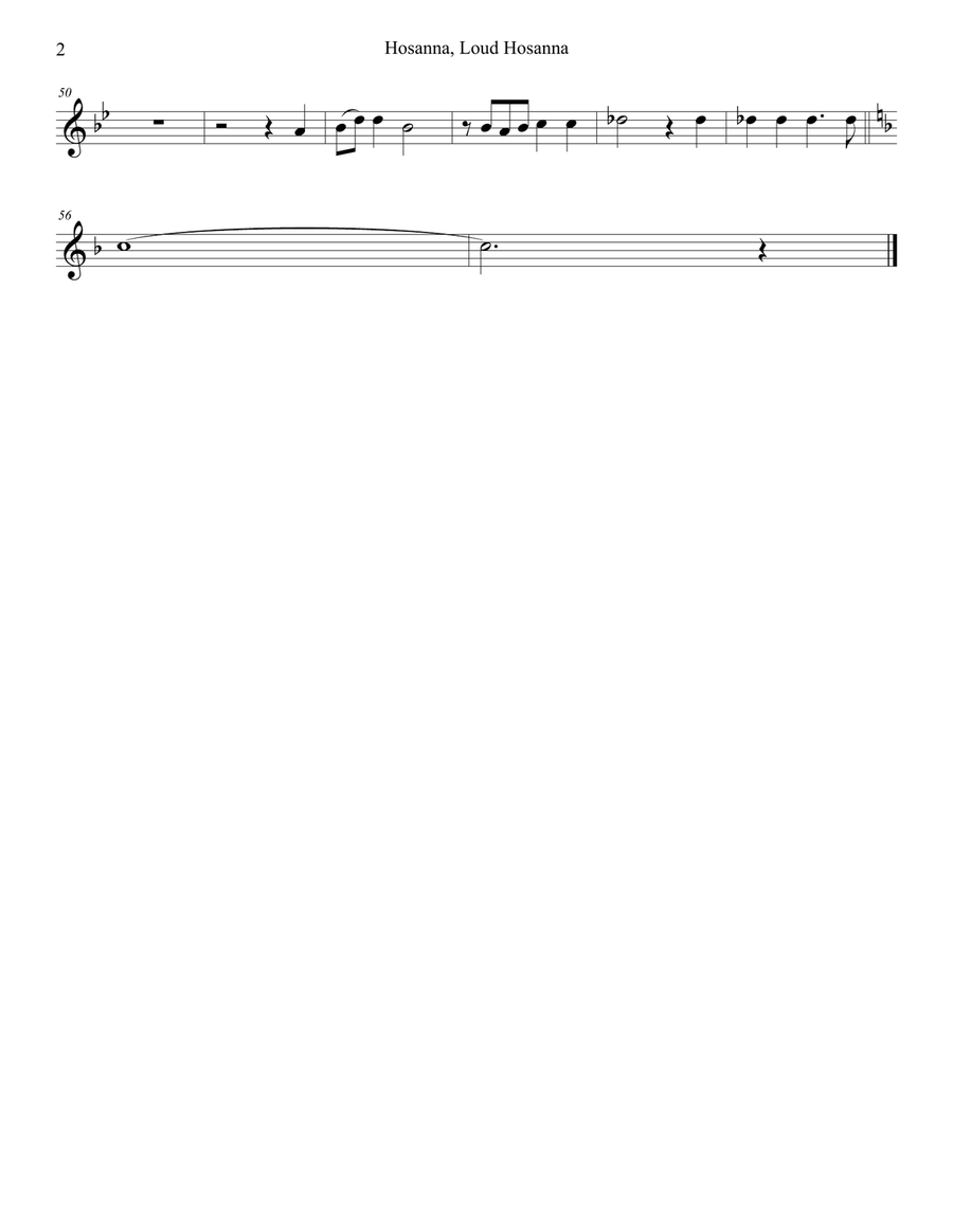 Hosanna, Loud Hosanna (Duet for Bb-Trumpet - Piano accompaniment) Trumpet Duet scores gallery preview page 6