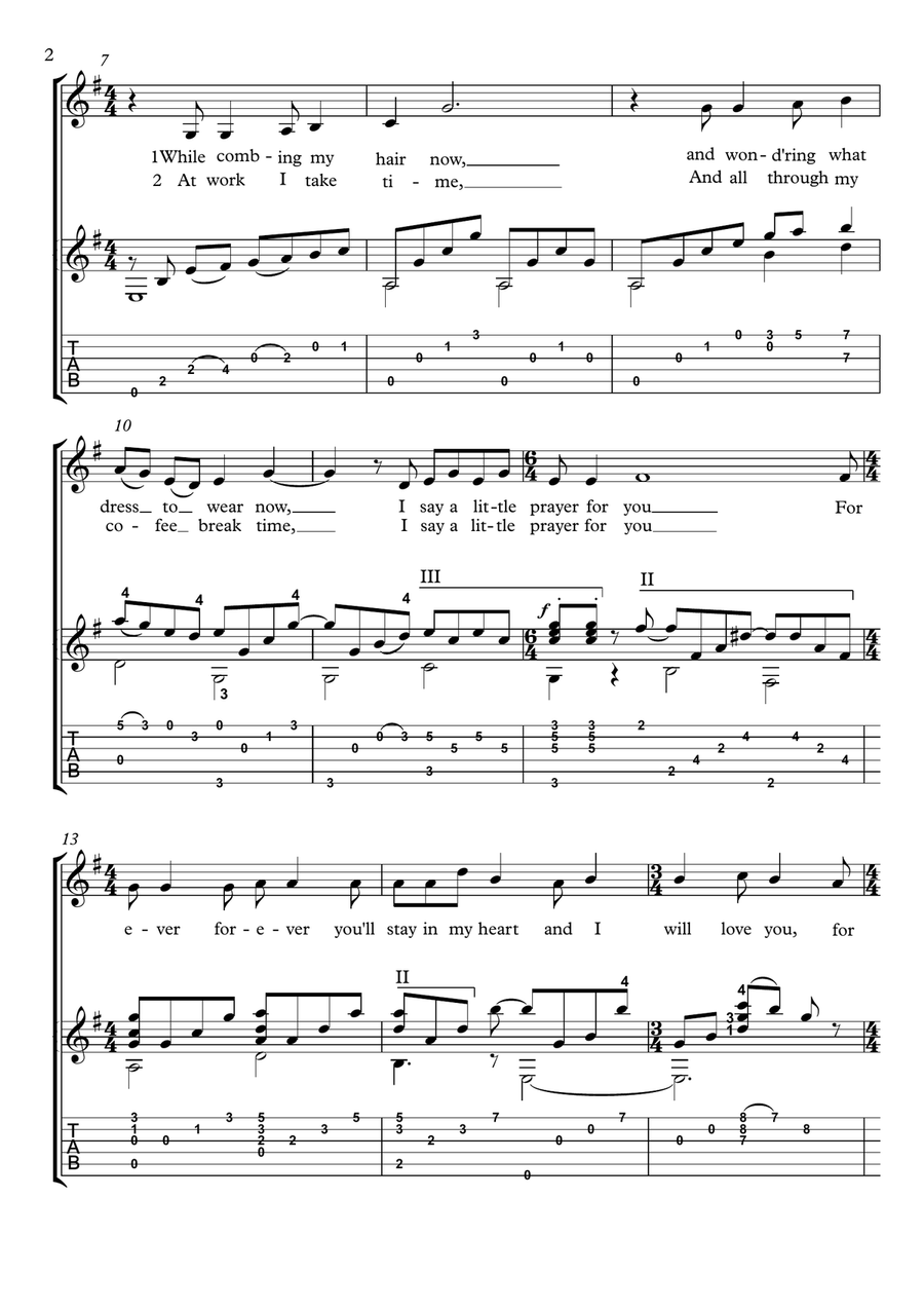I Say A Little Prayer Acoustic Guitar scores gallery preview page 2