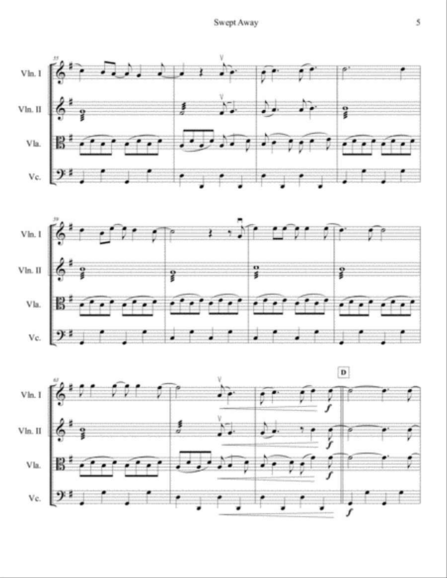 Swept Away String Quartet scores gallery preview page 6