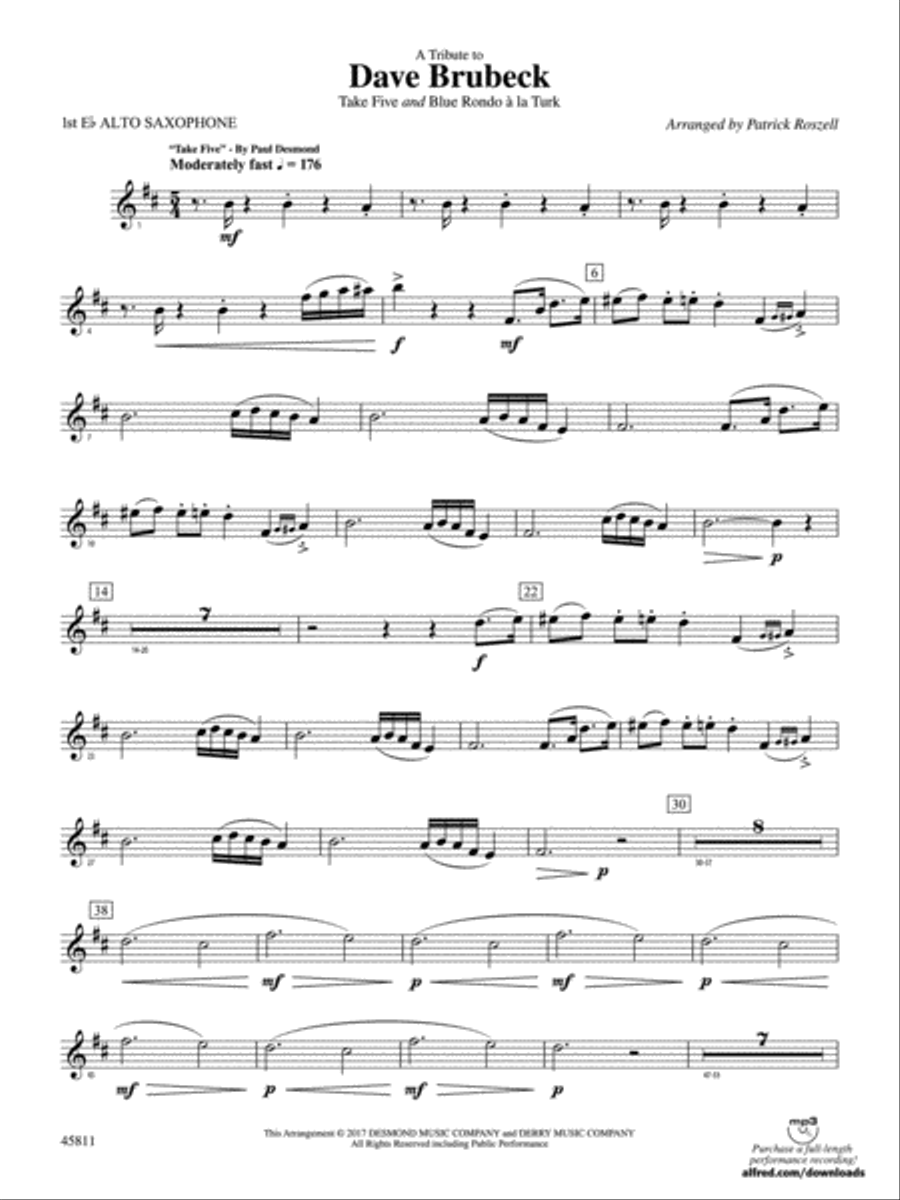 Dave brubeck saxophone online
