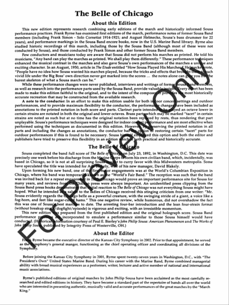The Belle Of Chicago (Score) Concert Band scores gallery preview page 3