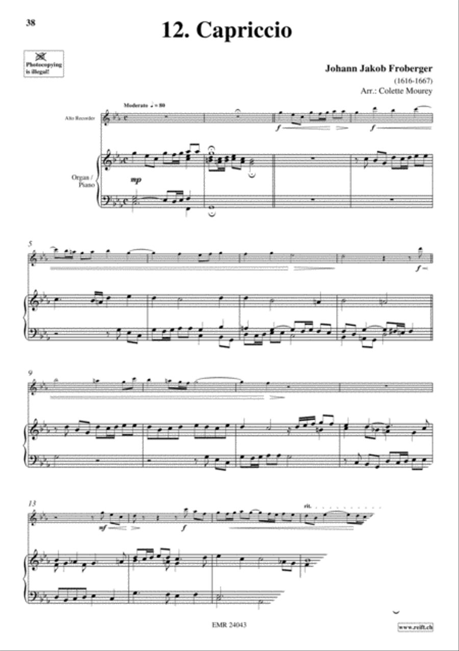 40 Greatest Baroque Hits Volume 1 Alto Recorder scores gallery preview page 14