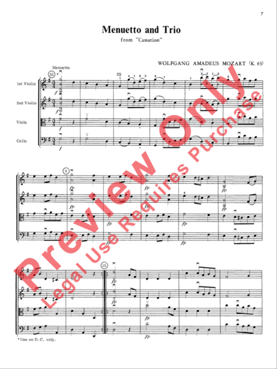 Mozart String Quartets String Quartet scores gallery preview page 8