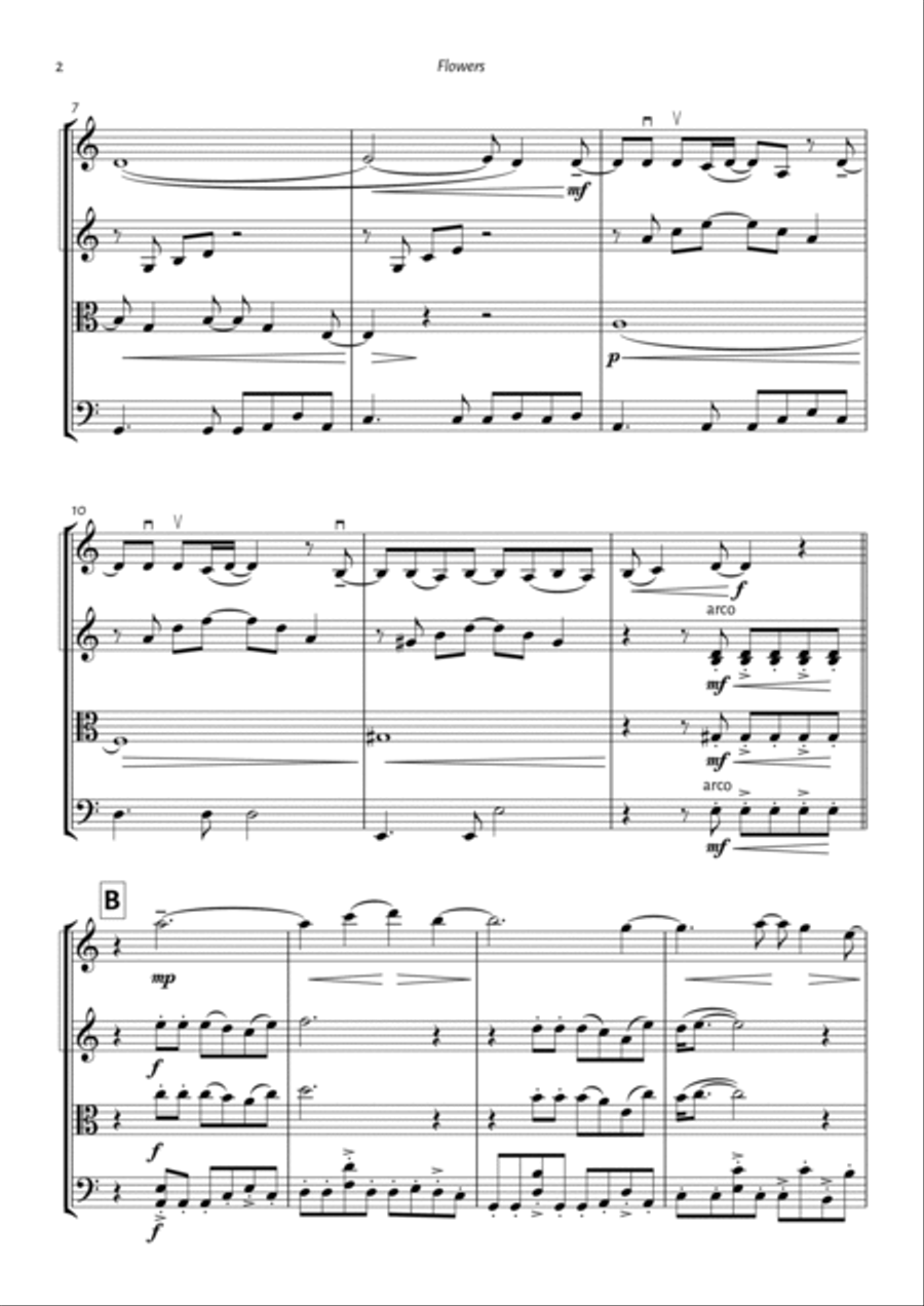 Flowers String Quartet scores gallery preview page 2
