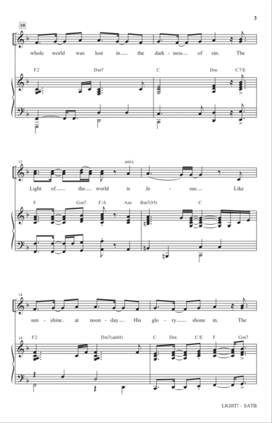 The Light Of The World Is Jesus 4-Part scores gallery preview page 2