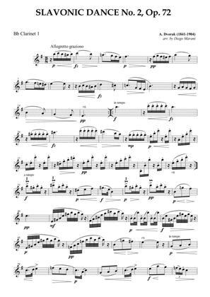 Slavonic Dance No. 2 Op. 72 for Clarinet Quartet