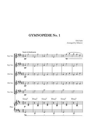 Gymnopédie no 1 | Saxophone Quintet | Original Key | Chords | Piano accompaniment |Easy intermediate