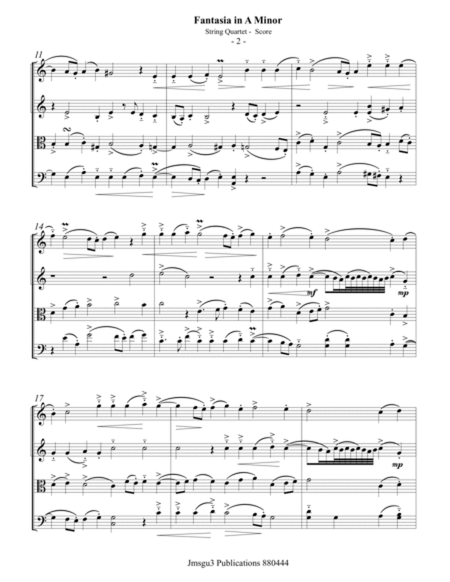 Byrd: Fantasia in A Minor for String Quartet - Score Only image number null