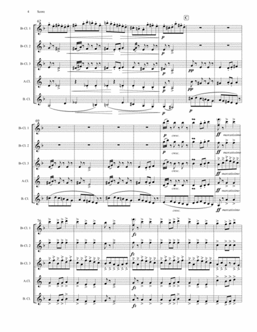 Slavonic Dance #6 Set for Clarinet Quintet or Clarinet Choir image number null