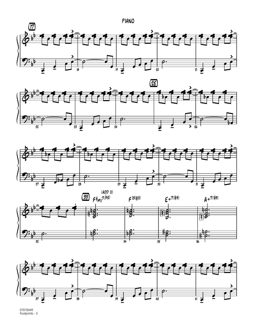 Footprints - Piano Piano scores gallery preview page 3