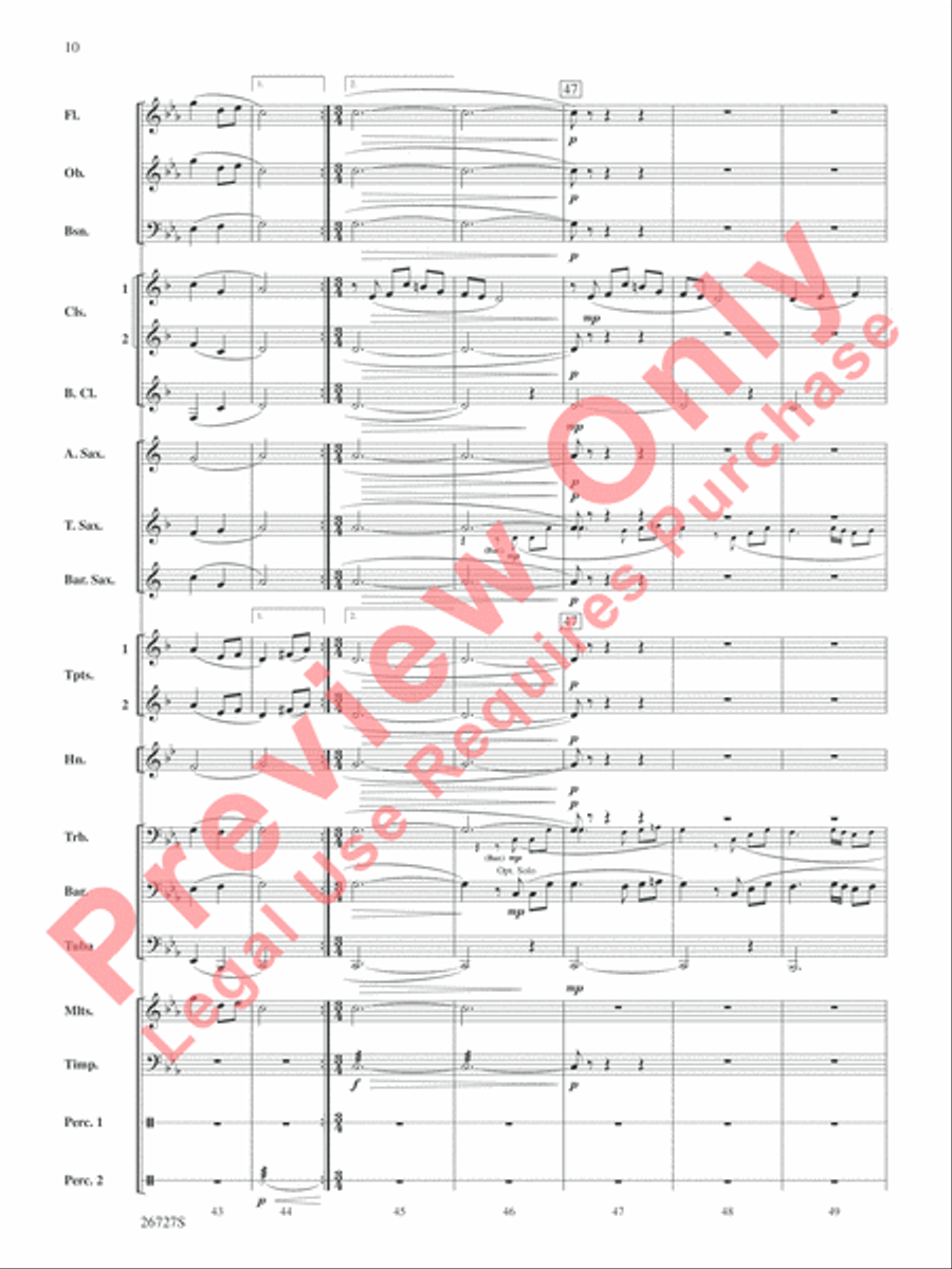 Evangeline: Two Cajun Songs Concert Band scores gallery preview page 11