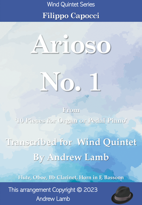 Book cover for Arioso No. 1 (by Filippo Capocci, arr. for Wind Quintet)