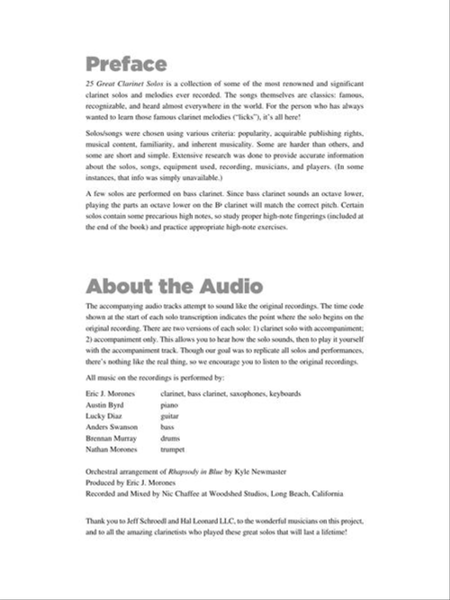25 Great Clarinet Solos Clarinet Solo scores gallery preview page 4