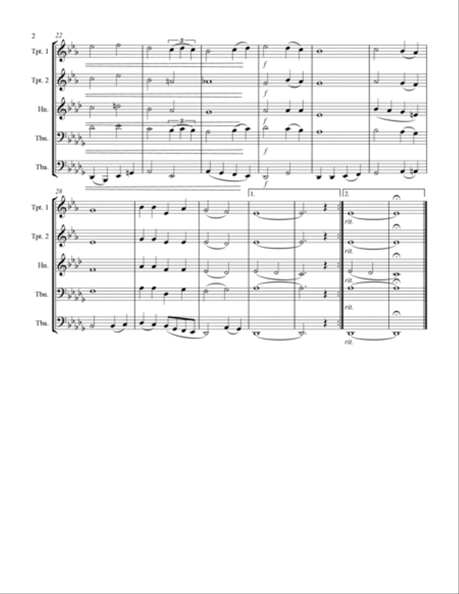 We Shall Overcome (for Brass Quintet) Brass Quintet scores gallery preview page 3