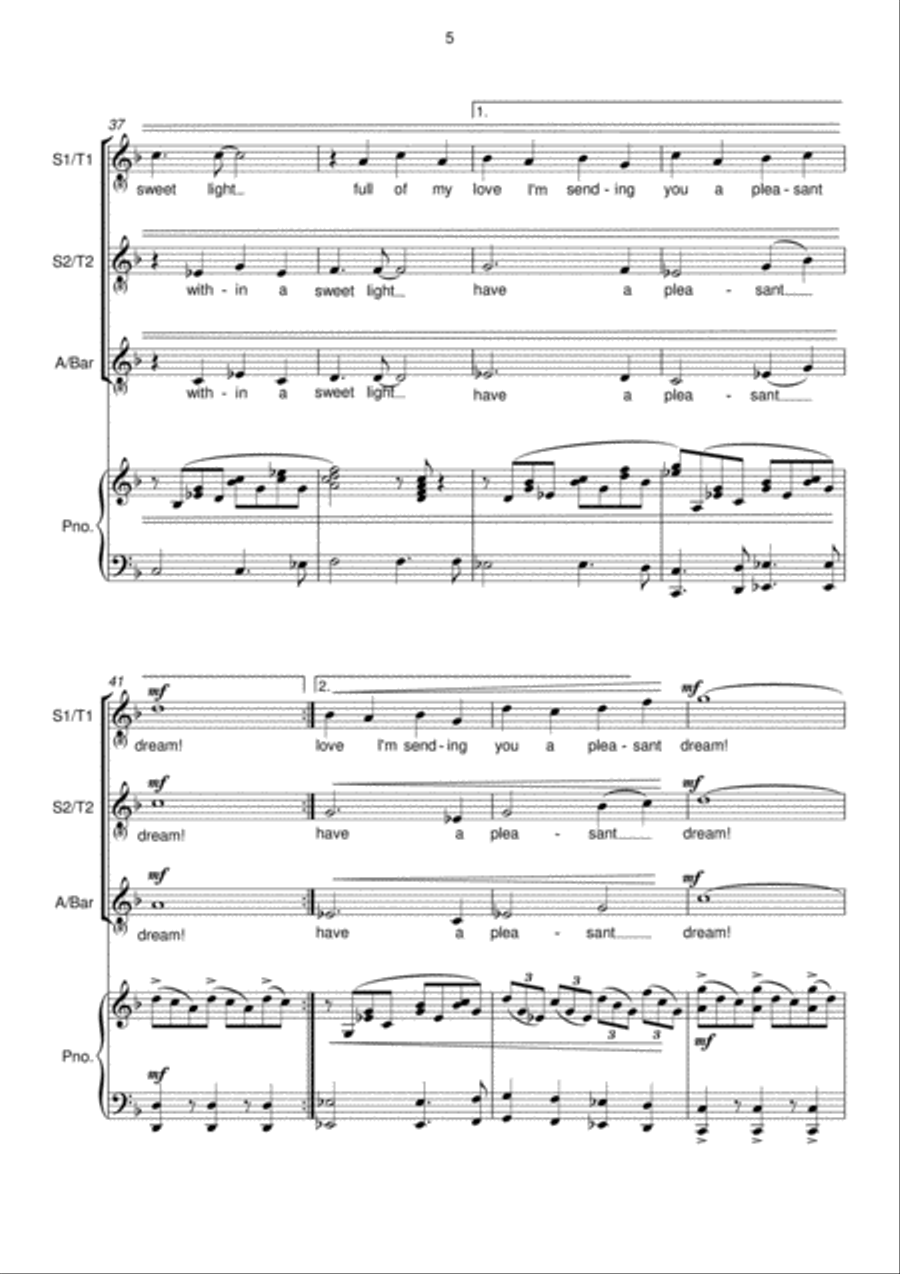 A Pleasant Dream (SSA + Piano) SSA scores gallery preview page 6