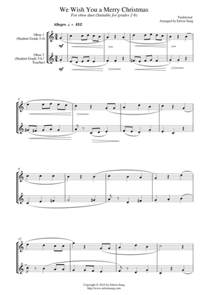 We Wish You a Merry Christmas (for oboe duet, suitable for grades 2-6)