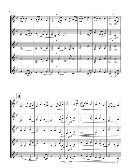 Thaxted (hymn tune based on excerpt from "Jupiter" from The Planets) (Bb) (Violin Quintet) image number null
