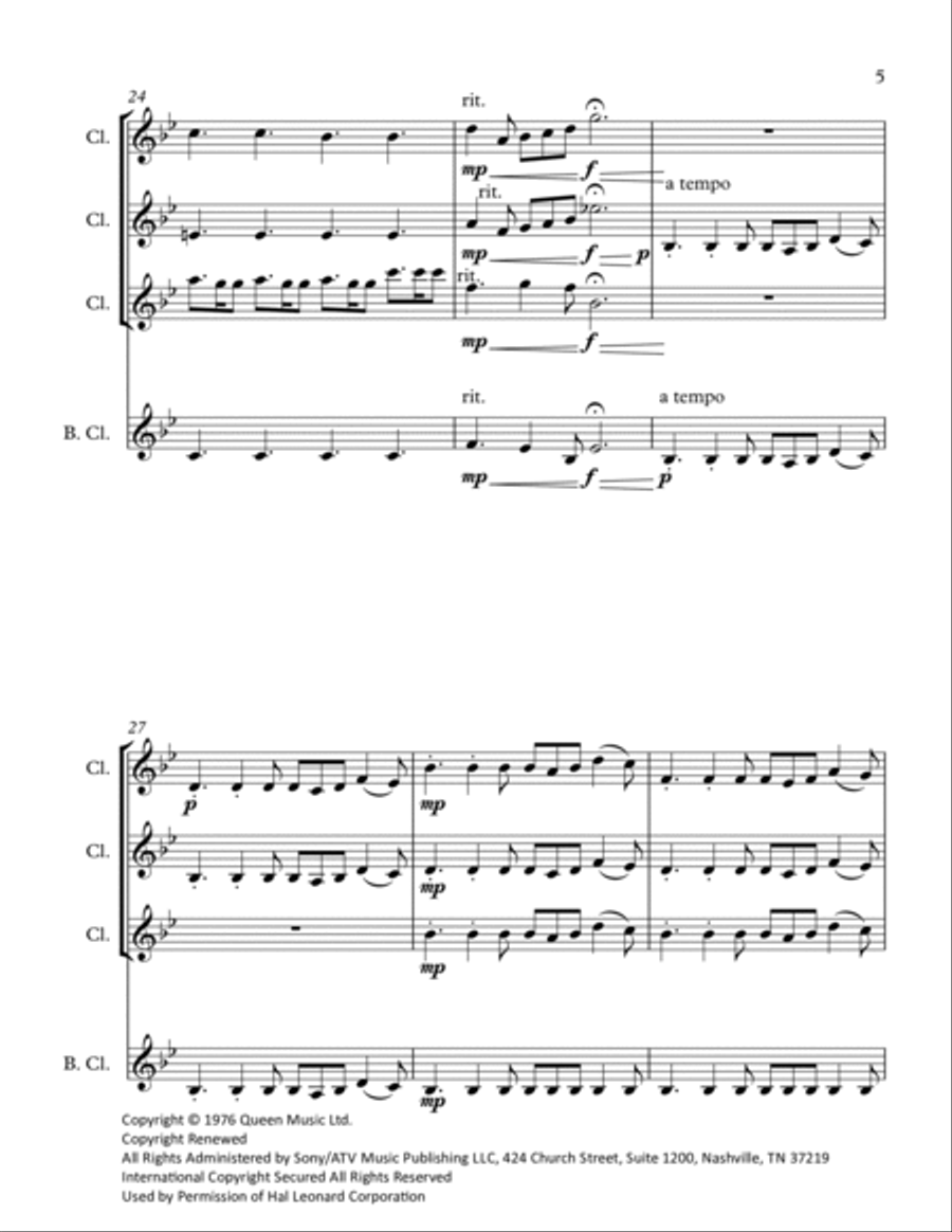 Somebody To Love Somebody To Love Woodwind Ensemble scores gallery preview page 5