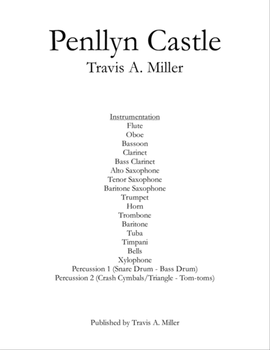 Penllyn Castle (Additional Score) Concert Band scores gallery preview page 1