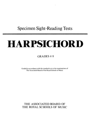 Book cover for Specimen Sight-Reading Tests for Harpsichord, Grades 4-8