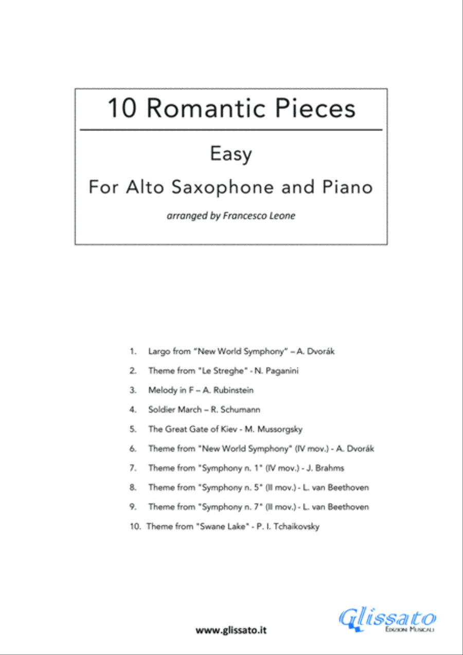 10 Easy Romantic Pieces - for Eb Alto Saxophone and Piano Chamber Music scores gallery preview page 3