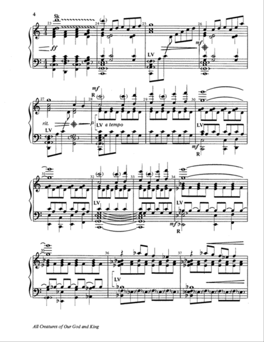 All Creatures of Our God and King 5-Octaves scores gallery preview page 4