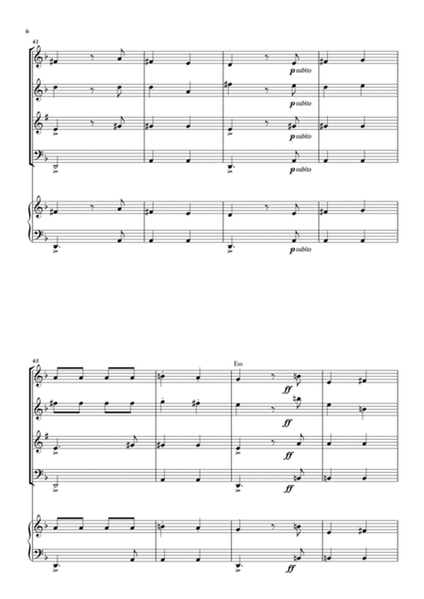 Habanera - Carmen - Georges Bizet, for Woodwind Quartet with piano and chords in a easy version. image number null