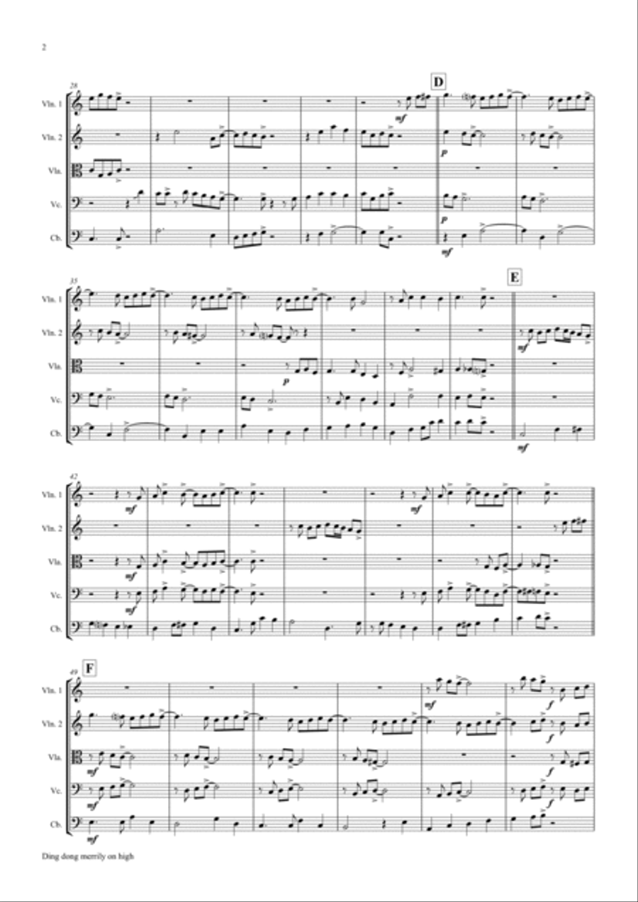 Ding dong merrily on high - Swing - String Orchestra String Orchestra scores gallery preview page 3