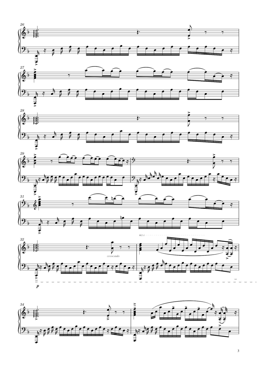 Chevalier De Sangreal Piano Solo scores gallery preview page 3