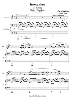Invocation in E minor for violin and piano