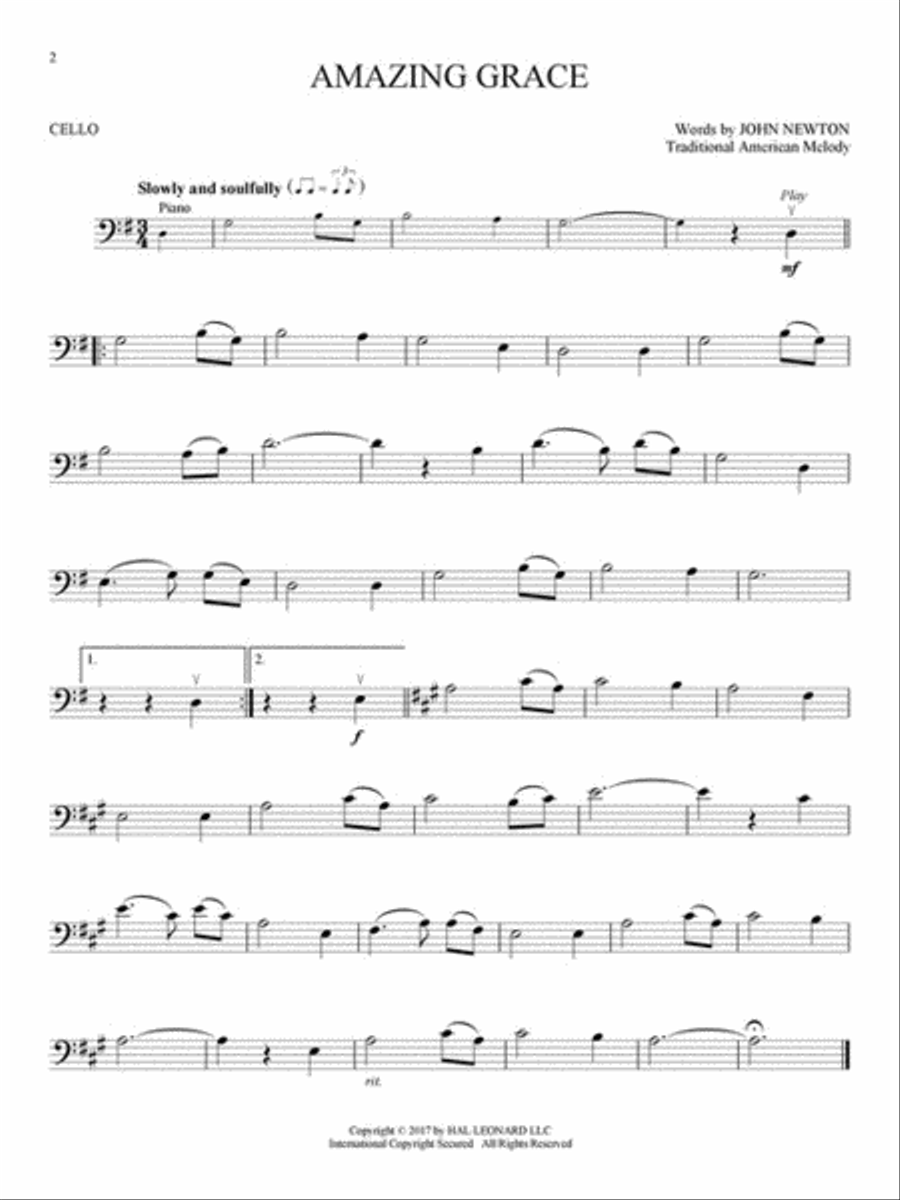 Gospel Hymns for Cello Flute Solo scores gallery preview page 3