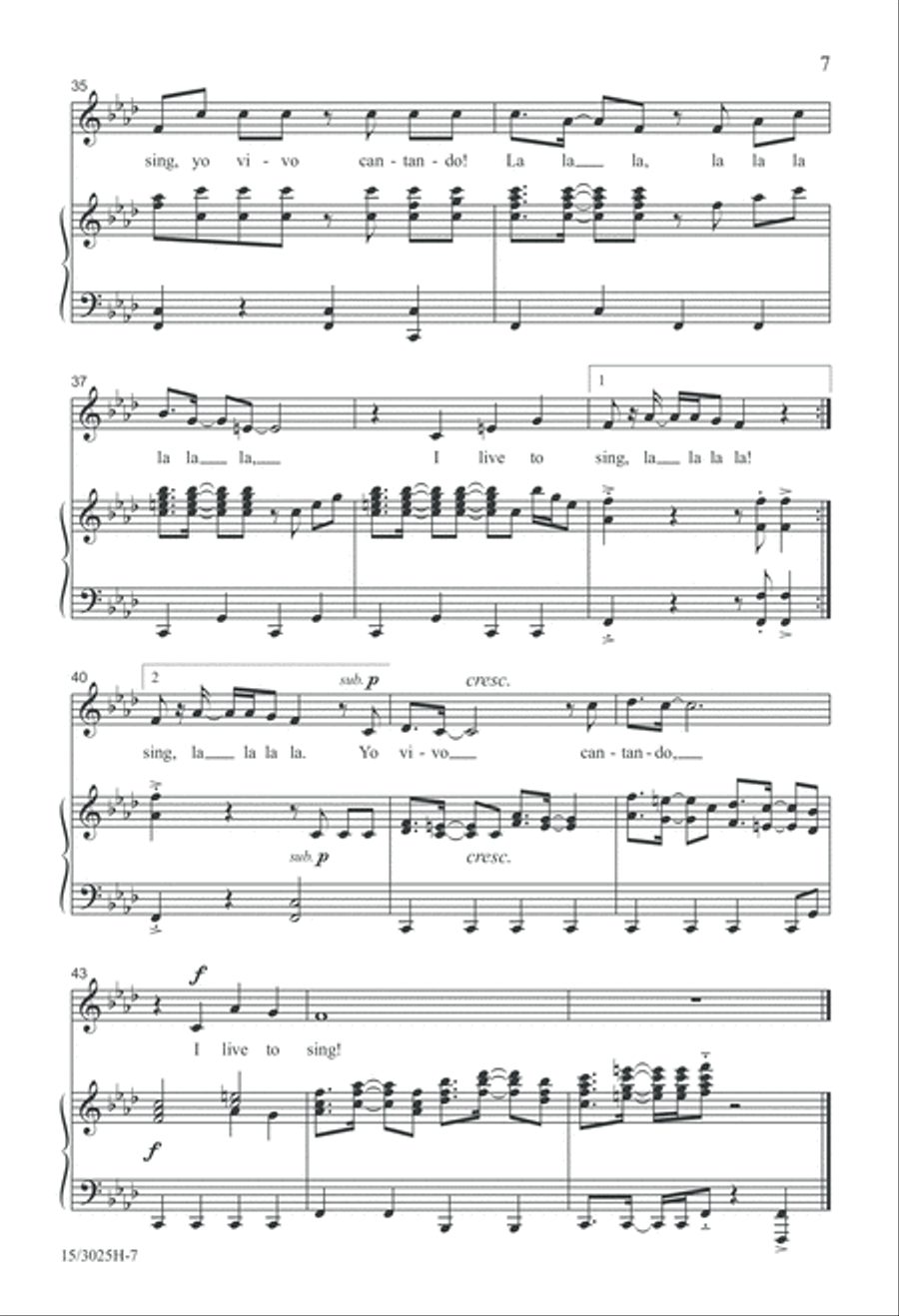Yo Vivo Cantando! Unison Choir scores gallery preview page 7