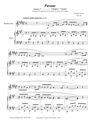 Fauré: Pavane Op. 50 for Baritone Sax & Piano