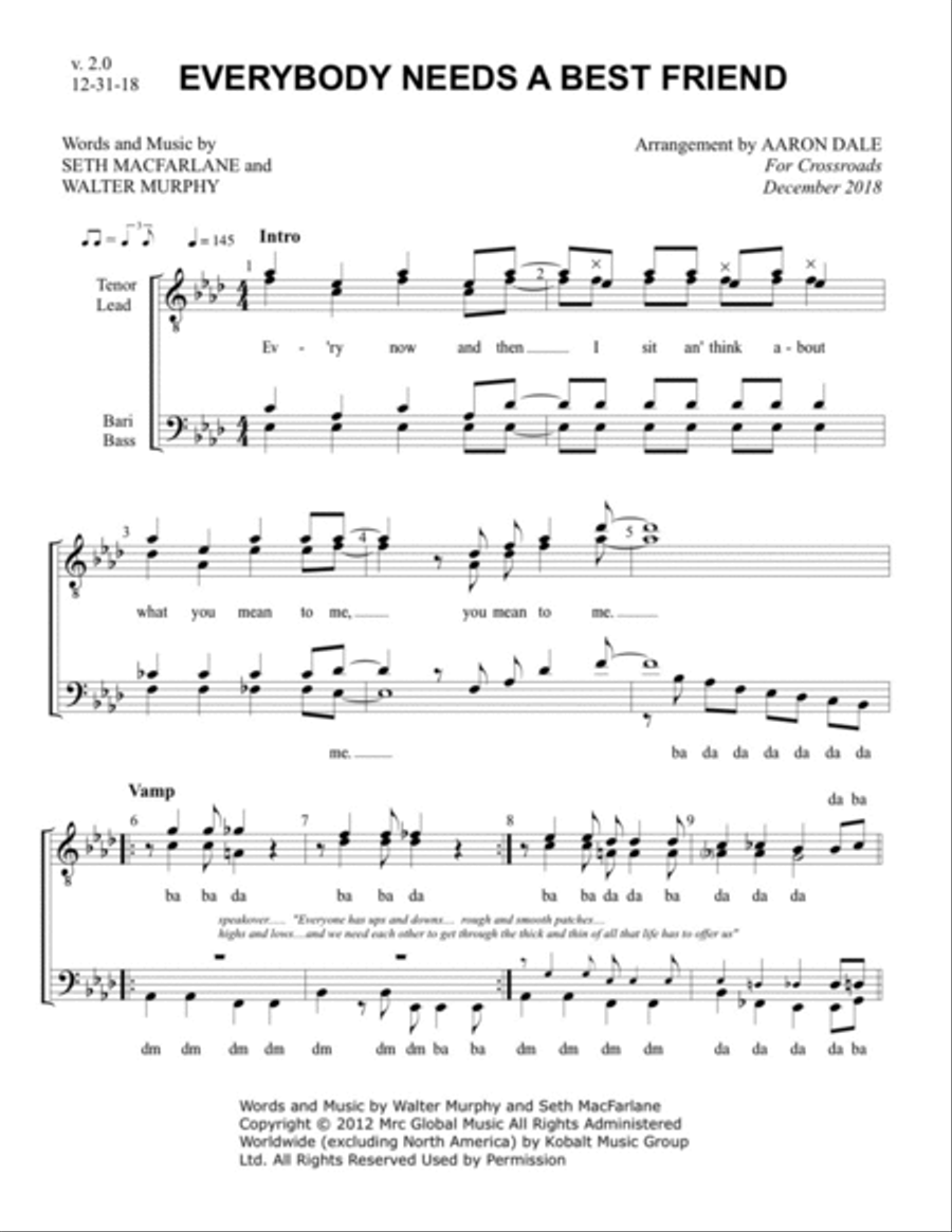 Everybody Needs A Best Friend TTBB scores gallery preview page 2