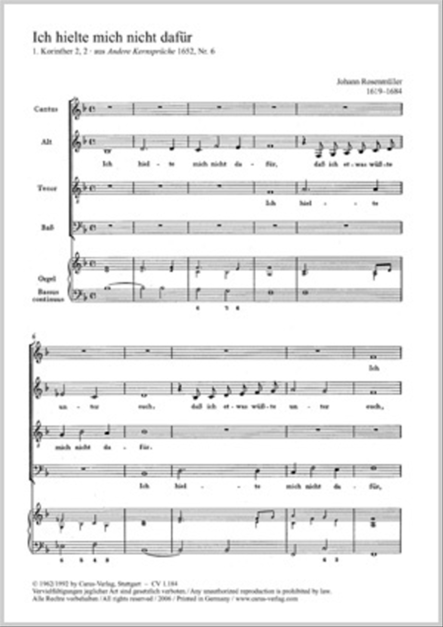 Ich hielte mich nicht dafur 4-Part scores gallery preview page 1