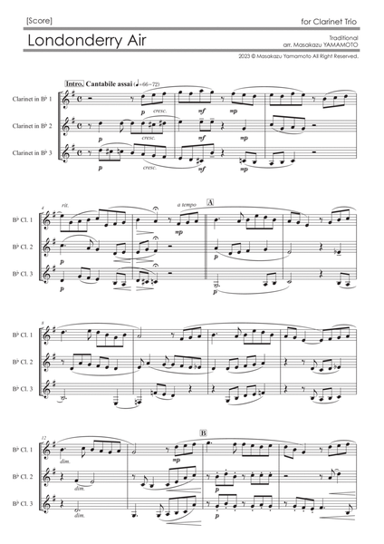 Londonderry Air (Danny Boy) [Clarinet Trio] - Score Only image number null