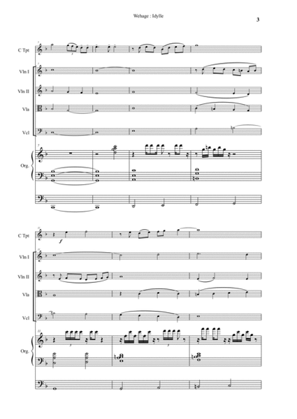 Idylle for Bb or C trumpet, string quartet and organ