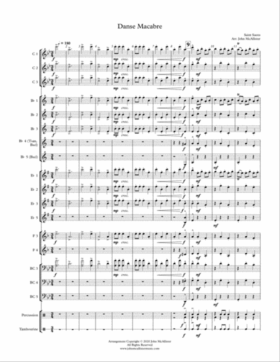 Danse Macabre - Adaptable Arrangement Concert Band scores gallery preview page 1