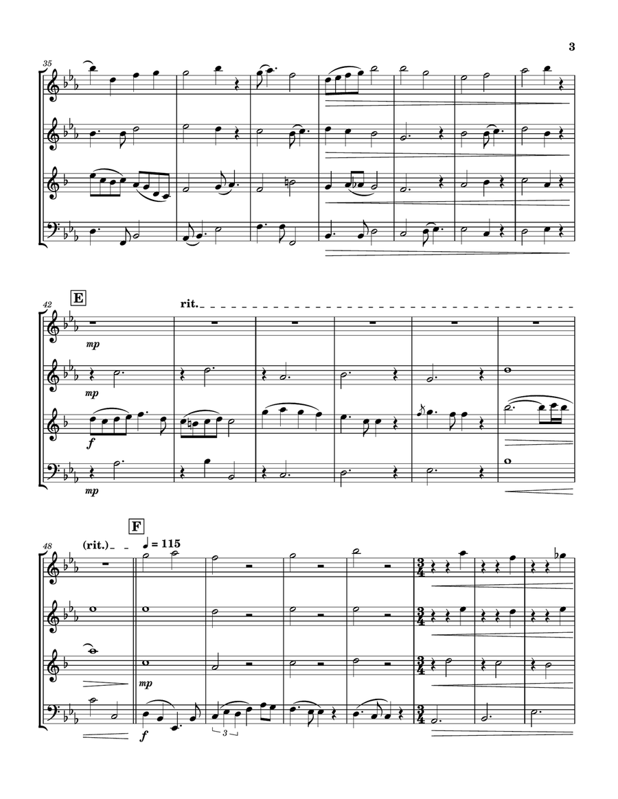 Wind Quartet No. 2 in D-flat Major, Op. 27 Woodwind Quartet scores gallery preview page 3