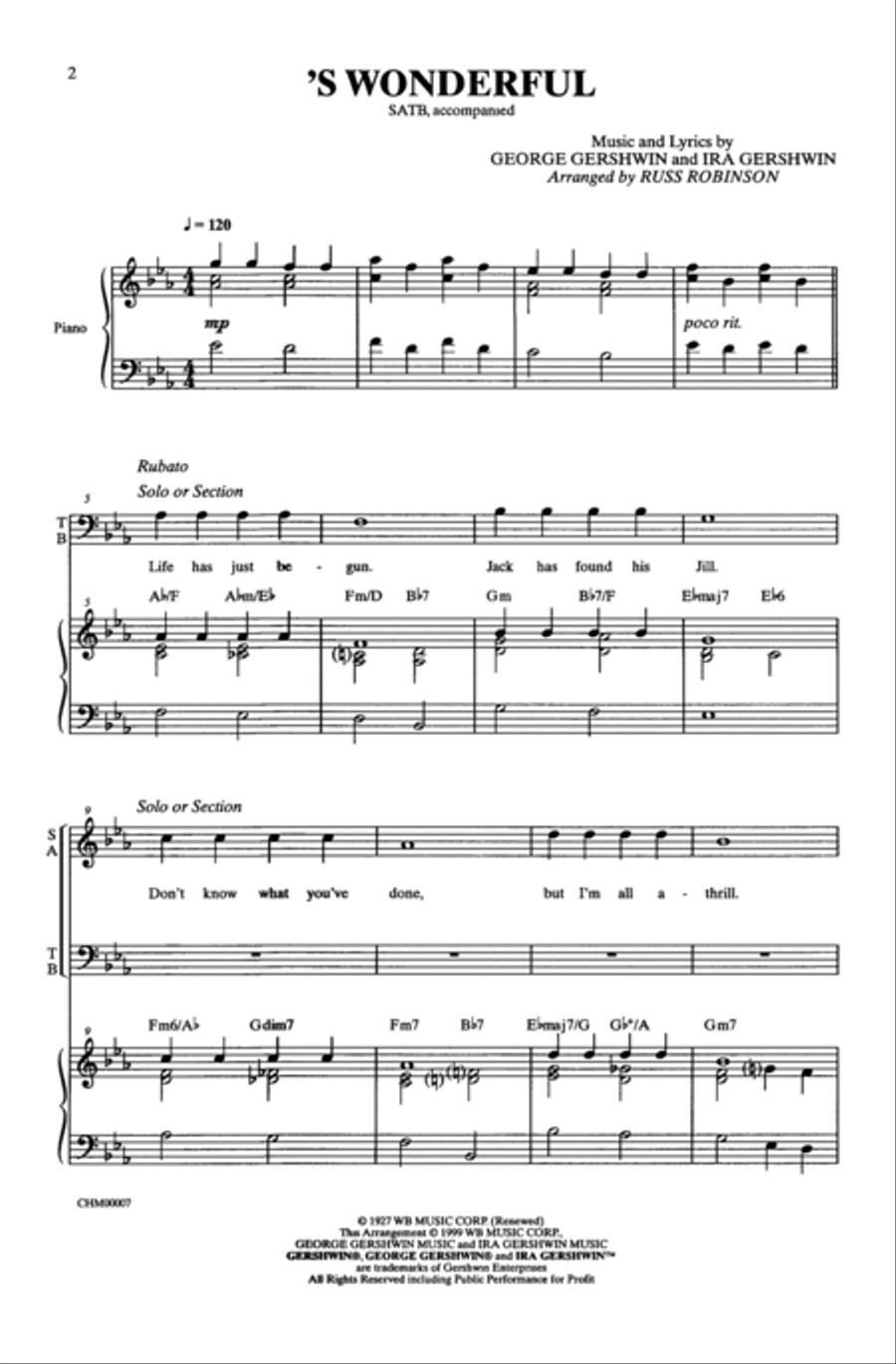 'S Wonderful 4-Part scores gallery preview page 2