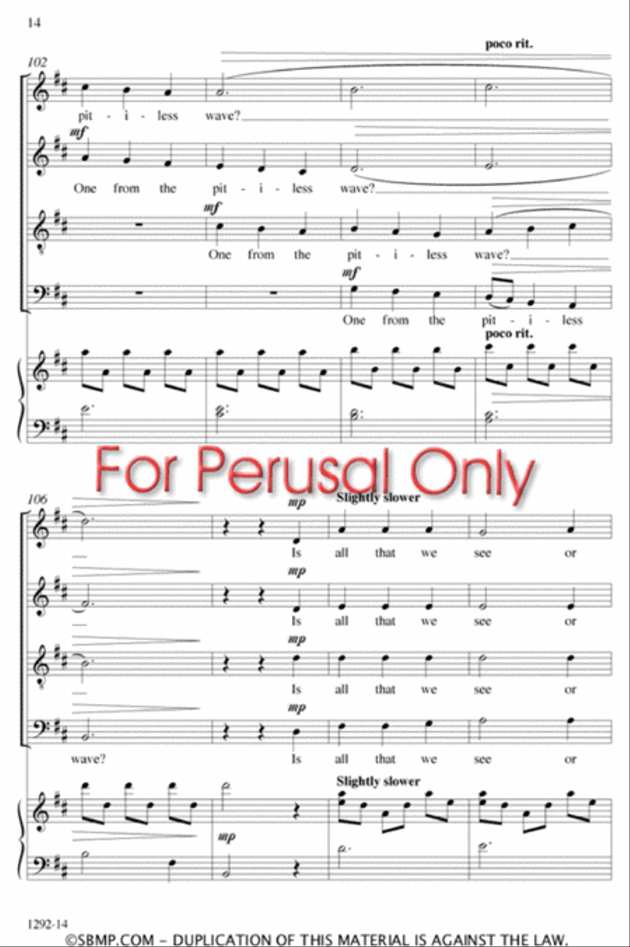 A Dream Within a Dream - SATB Octavo 4-Part scores gallery preview page 13