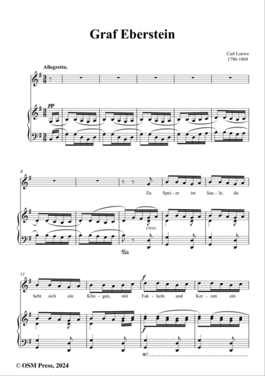 C. Loewe-Graf Eberstein(Zu Speier im Saale da hebt sich ein Klingen),in G Major Voice scores gallery preview page 2
